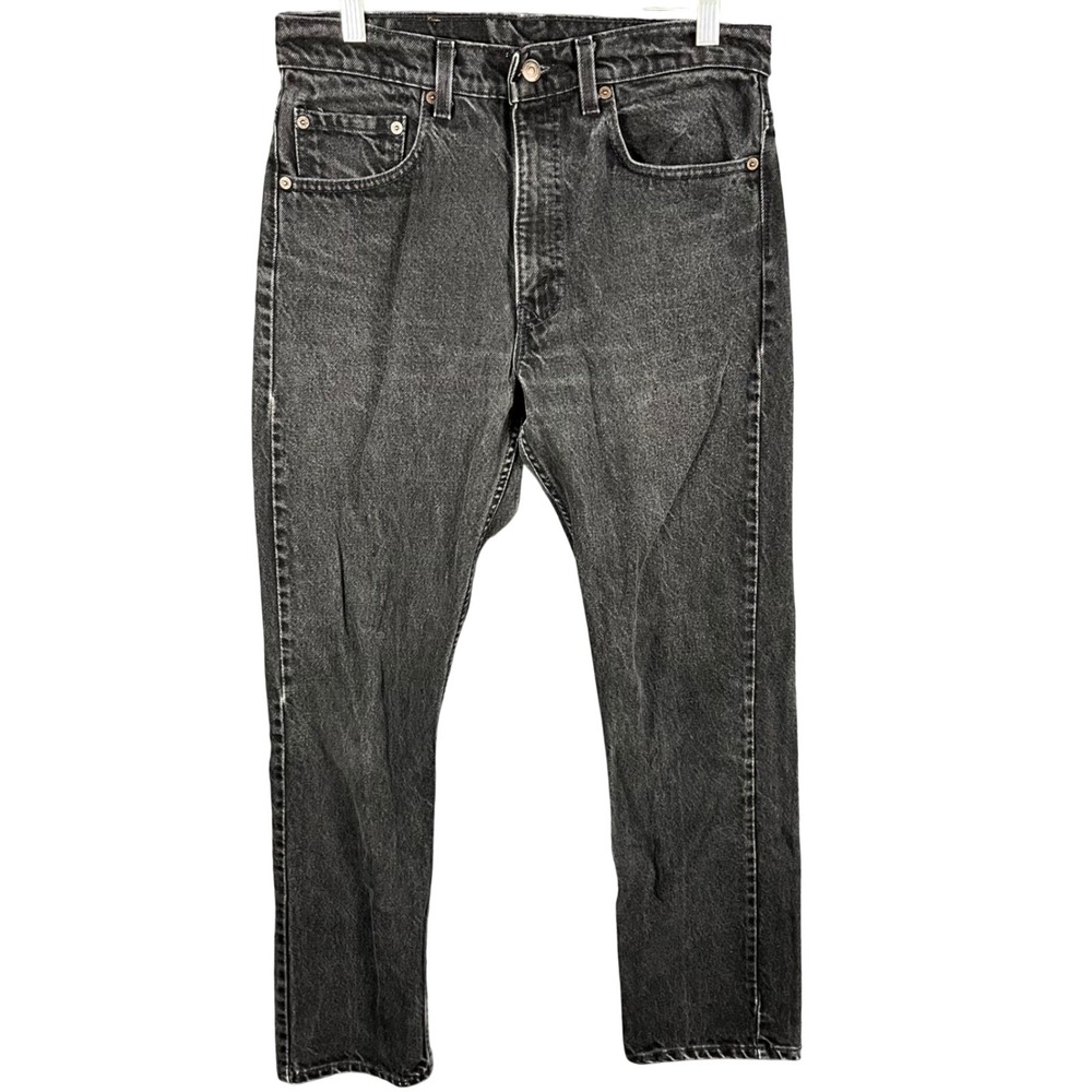 Levi's 505 Straight Leg Jeans Mens 30x29 Black Vintage Made in USA Cotton